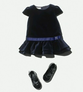girls navy velvet dress