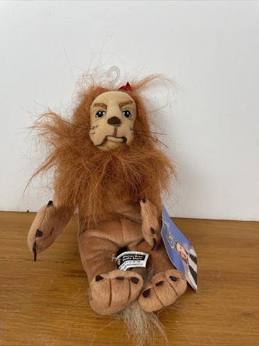 Feiger Löwe Sitzsack Warner Bros Zauberer von Oz Plüschtier Anhänger weiche Puppe 1998 Neu mit Etikett - Bild 1 von 6