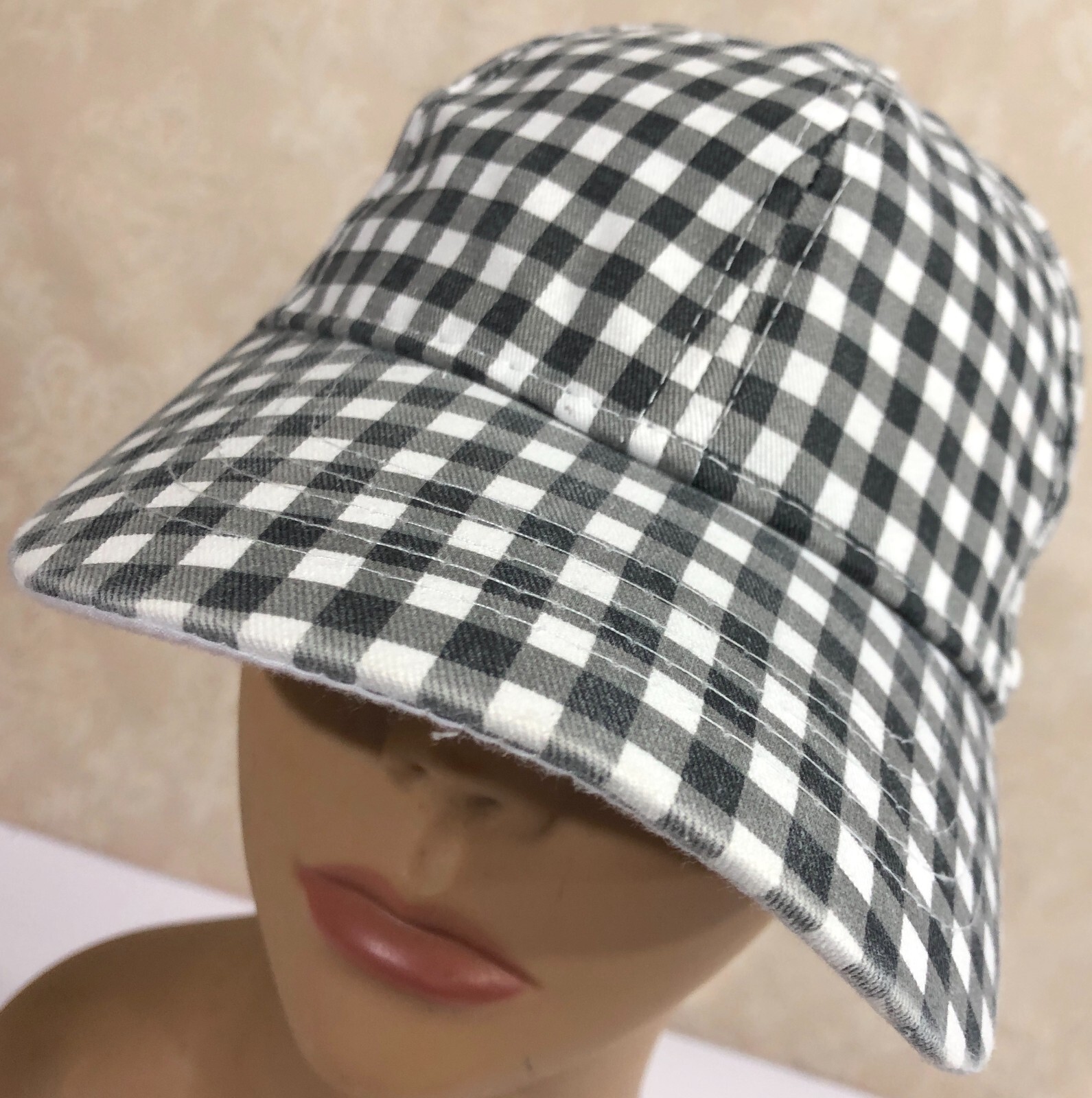 Blank Front Ballcap Checked Adjustable Baseball C… - image 1