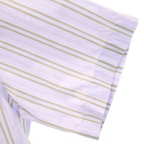 ARMANI Collezione Striped Pattern Short sleeve shirt XL Purple COLLEZIONI Men's - Picture 5 of 11