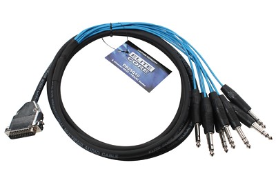 25-pin D-Sub to 8 TRS 1/4'' 10' ft Stereo Male Analog Breakout Snake Cable 