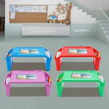 4 Pcs Stackable Multicolour Kids Lap Desk Tray W/3 Compartments Family Class