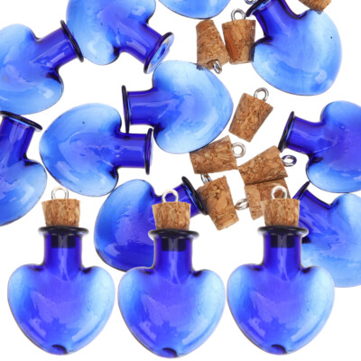 10 Pcs Blaue Glasflasche Wunschflaschen Miniflaschen Glasflaschen Mit Korken