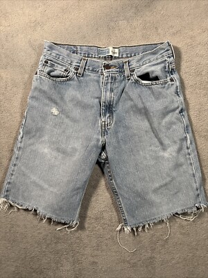 VINTAGE Levis Jorts Shorts Mens 30” Blue Medium Wash Denim Cut Off Bermuda  9” in