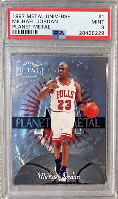 1997 Metal Universe Michael Jordan PLANET METAL #1 - PSA 9