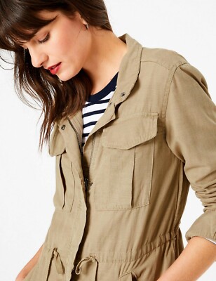 M&S COLLECTION Rich Fluid Cotton Utility Jacket Tencel™ T494131  