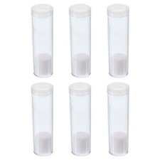 Round Coin Tubes, 6 Pack Coin Storage Tubes Coin Holders Fit 27mm, Clear