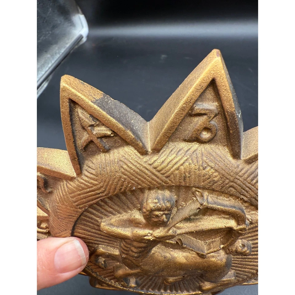 Vintage MCM Chalkware Zodiac Wall Plaque Sagittarius Archer Sunburst Astrology - Image 2 of 4