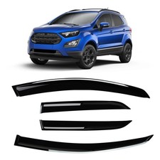 4 Pieces Smoke Tinted Tape-On Side Window Deflectors Rain Guards Designed for...