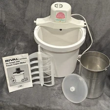 Rival Ice Cream Maker 4 QT Electric Yogurt Freezer White 8401 In Original Box