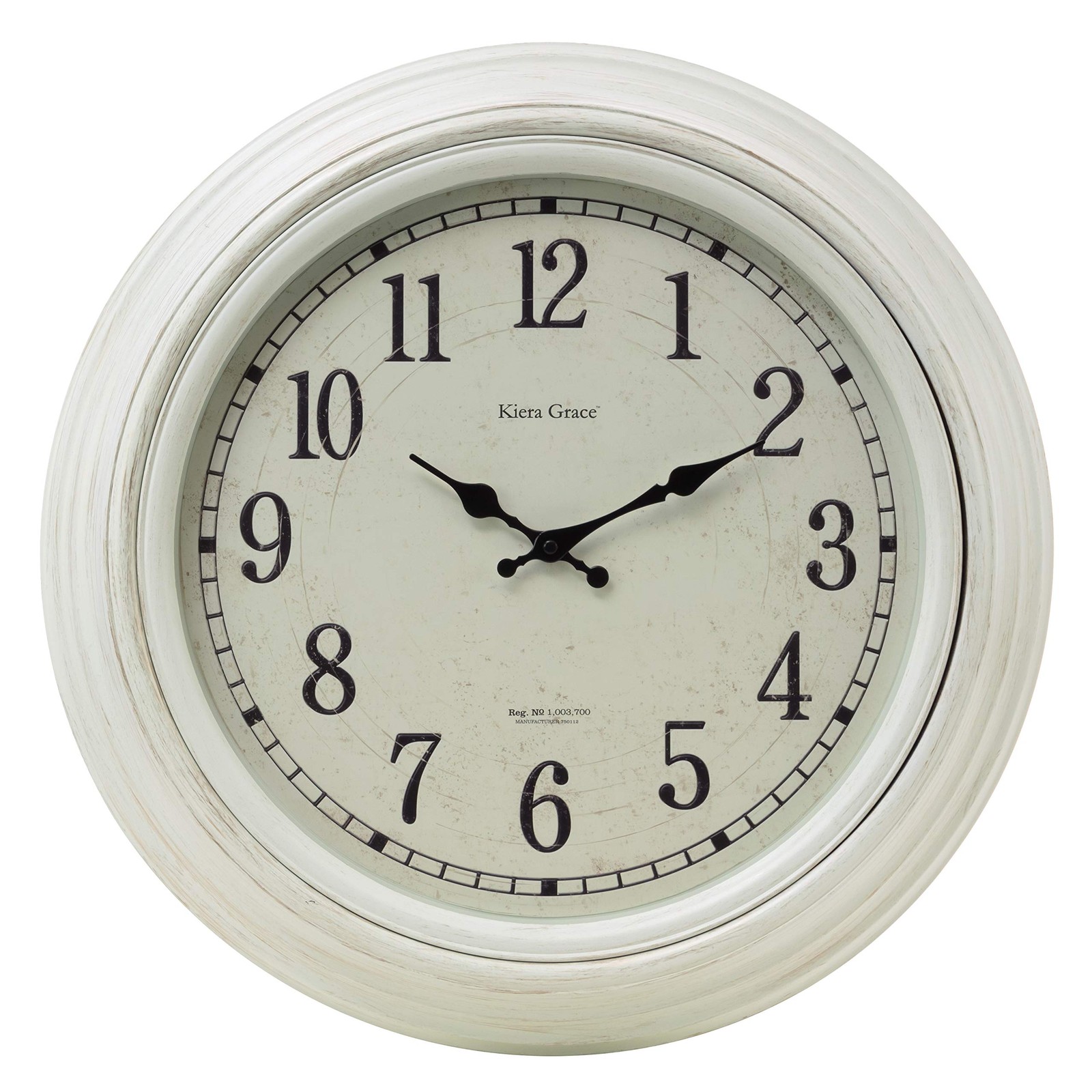 Decorative Round Wall Clock, White