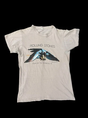 RARE Vintage Rolling Stones Tour of the Americas T-shir 1970s vintage concert t-shirt, vintage, size M, single stitch, B+ condition
