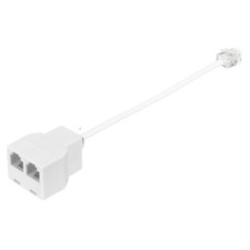 Phone Jack Splitter, RJ11 6P4C Telephone Line Splitter for Landline 0.55ft White