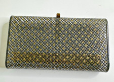 Vintage 1950s Wilardy Clear Lucite Clutch with Glitter & Lurex MCM 9x4 *AS IS