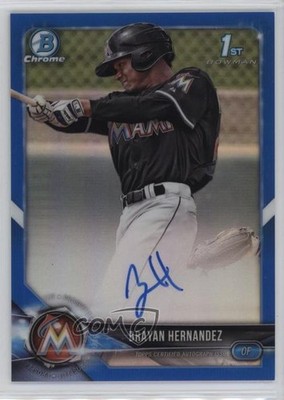 2018 Bowman Chrome Prospect Blue Refractor 20/150 Brayan Hernandez Auto 8az