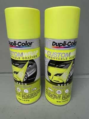NEW Lot Of 2 DUPLI-COLOR Intense Yellow Removable Coating Spray Can 11oz CWRC861