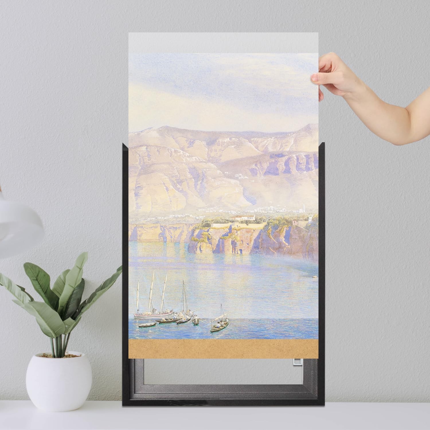 Podronale 18x40 Black Aluminum Snap Poster Frame w/ Plexiglass - Easy Change