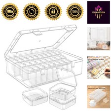 30 Compartment Bead Organizer Box with Hinged Lid - Perfect for Jewelry Crafting
