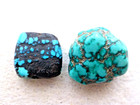 ANTIQUE SUPER RARE TIBET REAL TURQUOISE STONE TRADE BEADS W/ BLACK VEINS — photo 5