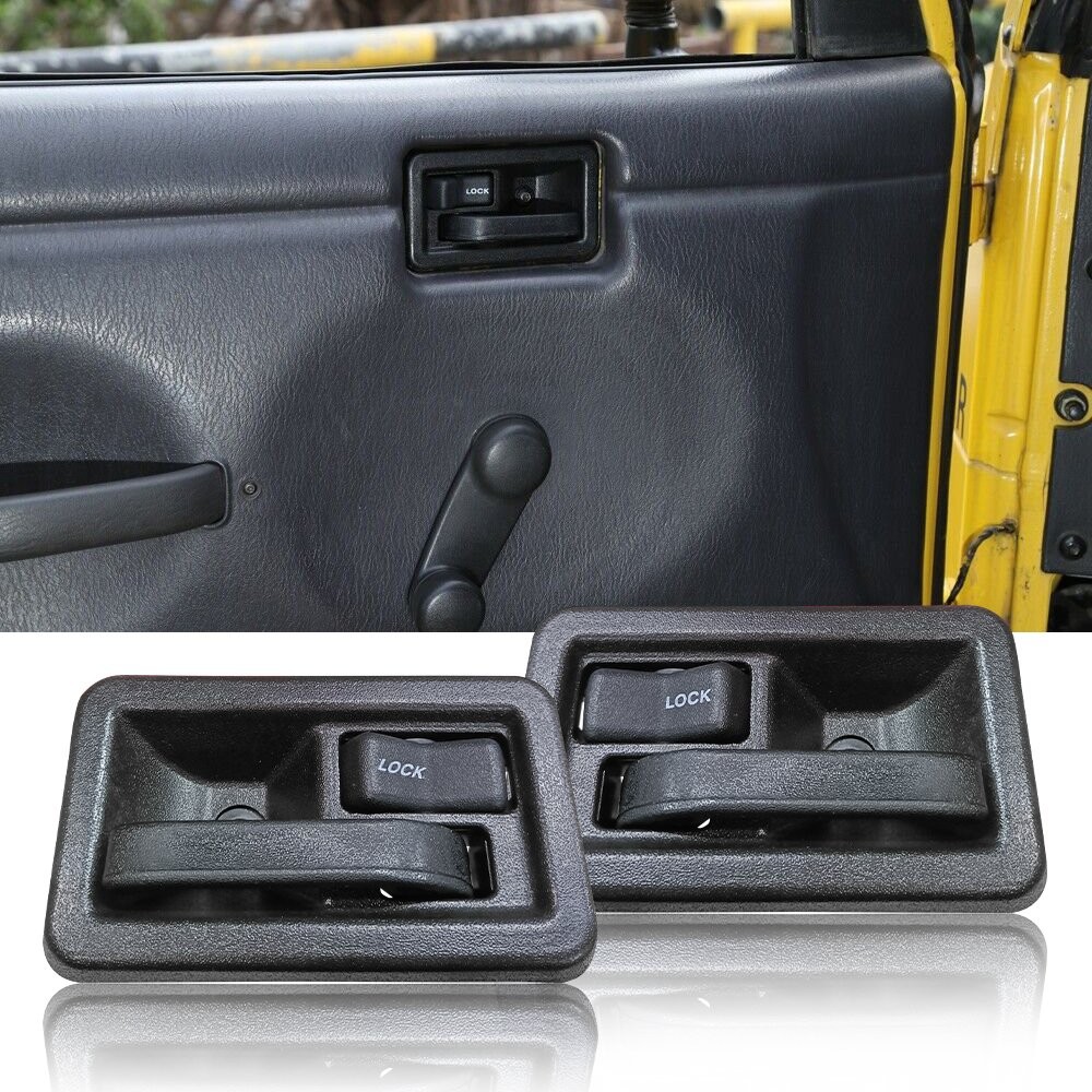 2X Inside Door Handle Front Left+Front Right For Jeep Wrangler 1987-2004 Black thumbnail 2