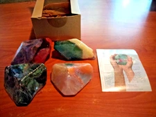 4 t.s. Soap Rocks-White Opal/Aqua Marine/Fire Opal/Azurite Malachite. 1.1 Lbs