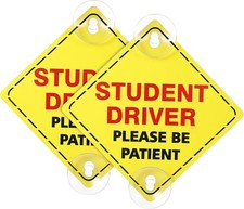 Reflective Student Driver Car Signs with Suction Cups 2 Pack