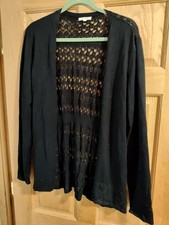 Womens Open Front Dressy Jacket/ Cardigan With Crocheted Detail