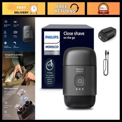 Compact Electric Shaver, Lift & Cut System, Steel Blades, 3D Floating Heads, Wet