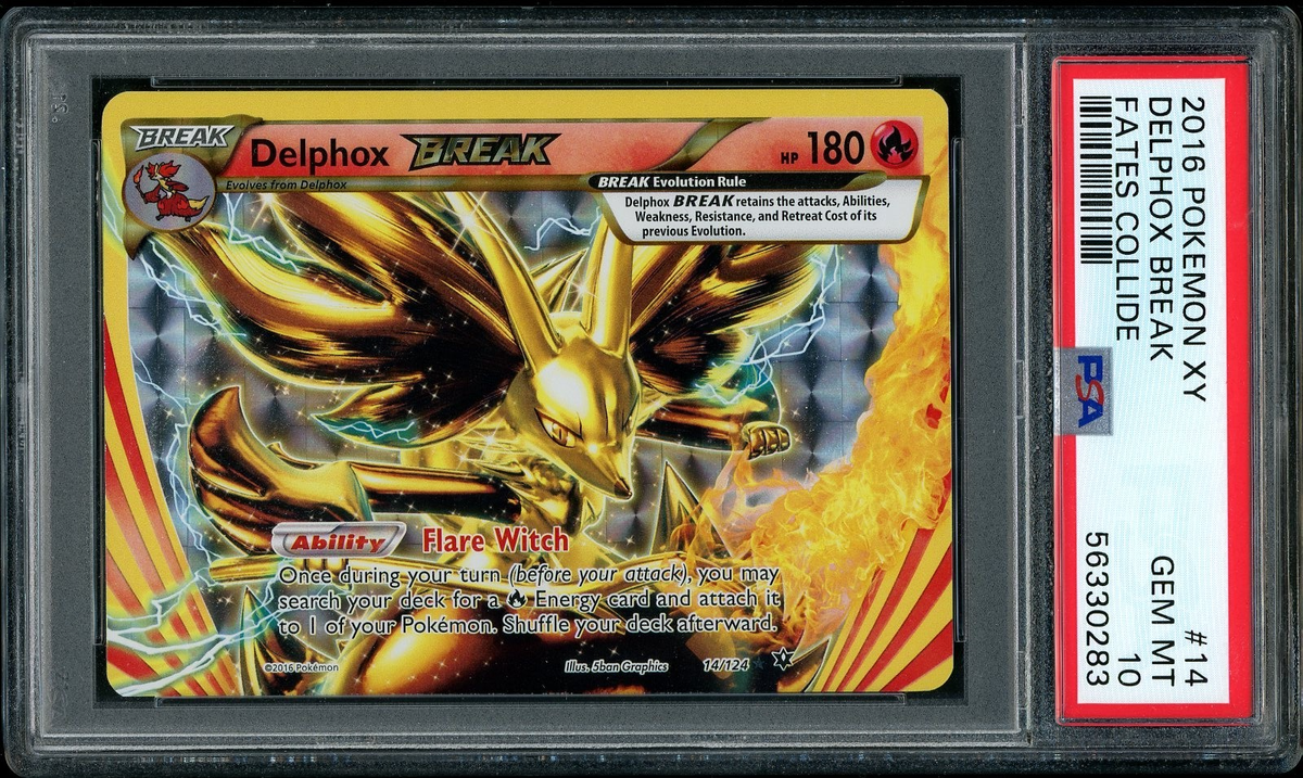 2016 Pokemon Fates Collide Delphox BREAK #14 PSA 10 GEM MINT LOW