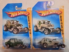 2 Hot Wheels 2009 Custom '42 Jeep CJ -2 Tan & Green Color New Models Car 27 /42