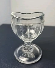 Antique Clear Glass Eye Wash Cup W T Co. C U.S.A. 8 Panel  2" - jm