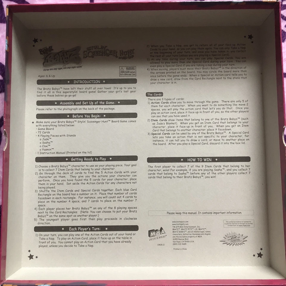  Juego de mesa BRATZ BABYZ Scavenger Hunt MGA Entertainment completo  Foto 3 de 4