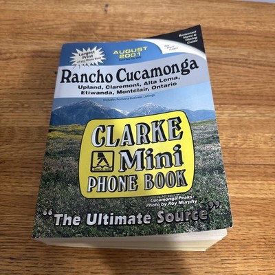 2001  Rancho Cucamonga Ontario Upland Yellow Pages Clarke Mini Phone Book