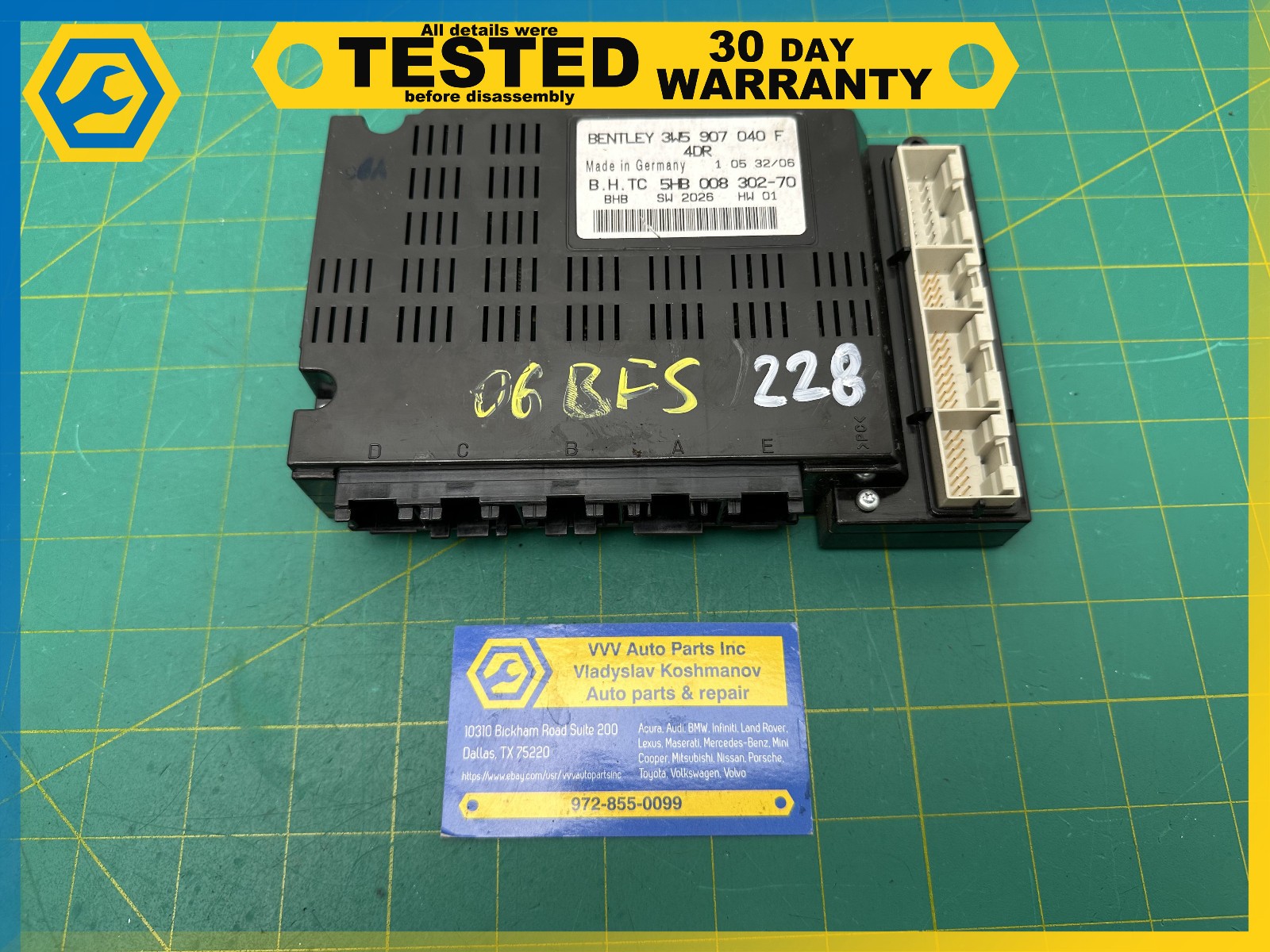 06-12 BENTLEY Flying Spur HVAC AC HEATER TEMPERATURE CONTROL MODULE OEM