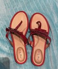 ME TOO Womens Brianna Red Metallic Thong Flip Flop Sandals Size 9.5M — photo 1