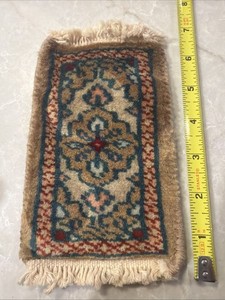 Vtg Miniature Oriental Rug Salesman Sample Woven Dollhouse Carpet 7 Inch A9