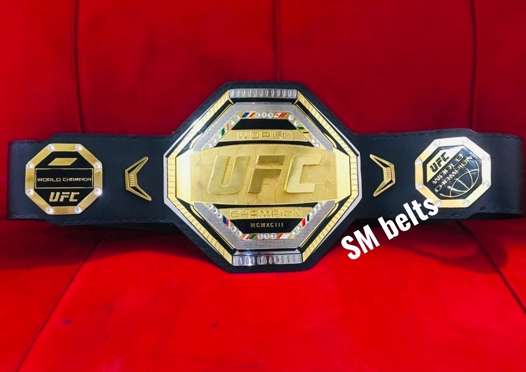 UFC  Championship Title Belt 2mm Gold Adult Size Replica Belt Zinc Plated