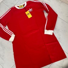 ADIDAS x GUCCI T-SHIRT DRESS LONG SLEEVE, RED, WOMEN'S SIZE XL, New From Japan