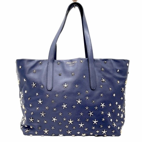 Jimmy Choo Sofia Star Studded Navy Leather Shoulder Bag Japan