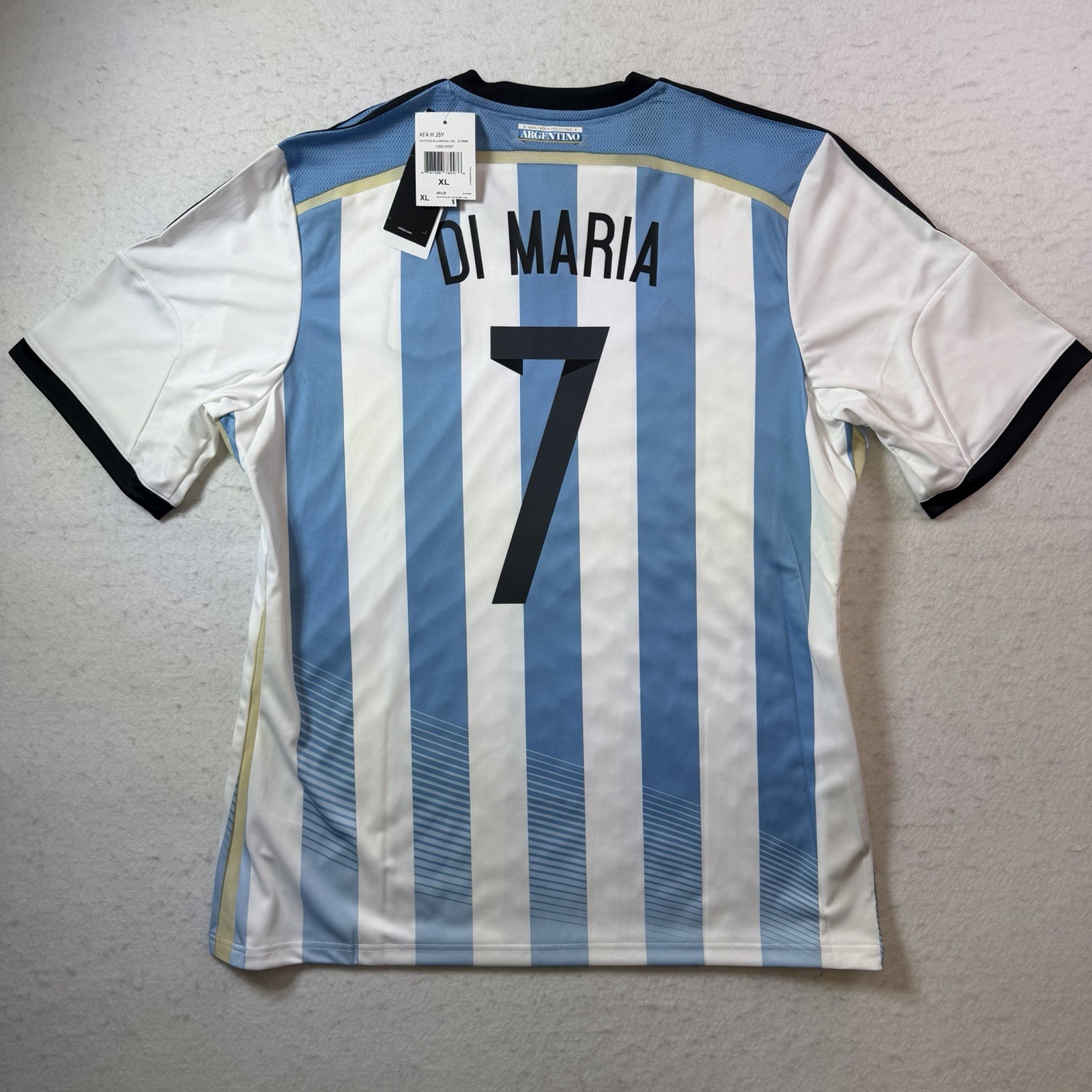 Adidas 2014 World Cup Argentina Angel Di Maria #7 Home Jersey Size XL Messi New