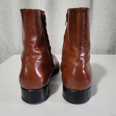 FLORSHEIM IMPERIAL VTG Men\'s Leather Classic Ankle Boots Sz 10.5 D Cognac FLORSHEIM IMPERIAL VTG Men main image 3