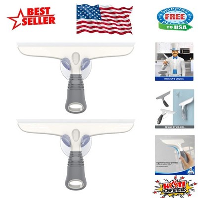 Durable Heavy Duty Window Squeegee with Ergonomic Handle, 2 Pack in White & Gray
