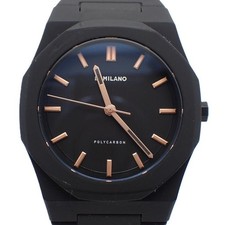D1 MILANO Quartz Black Gold Polycarbonate Men...