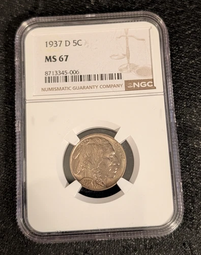 1937-D Buffalo Nickel NGC MS67 - High Grade Registry Quality - Lustrous & Sharp