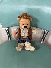 Vintage Winnie The Pooh Cowboy 1990-2000 Bean Bag Stuffed Disney Store Rare