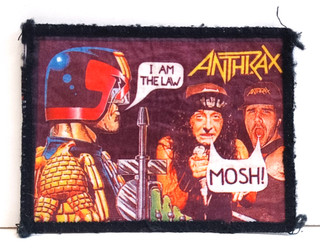 VINTAGE ANTHRAX CONCERT TOUR PATCH JUDGE DREDD 2000AD METAL THRASH 10cm x 8cm