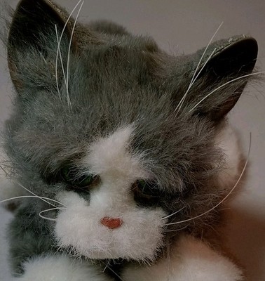 Furreal Friends Grey White Kitten Cat 2002 Tiger Electronics Purrs Meows Tested