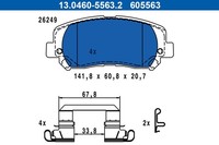 Bremsbelagsatz Scheibenbremse Ate 13.0460-5563.2 FüR Jeep Cherokee Kl Van Crd