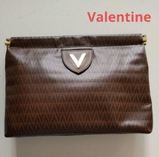 Valentino Valentine Clutch Bag Brown Limited Edition Designer Luxury Women Rare