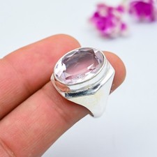 White Topaz Gemstone 925 Sterling Silver Handmade Jewelry Ring Christmas Gift